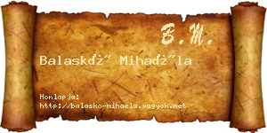 Balaskó Mihaéla névjegykártya